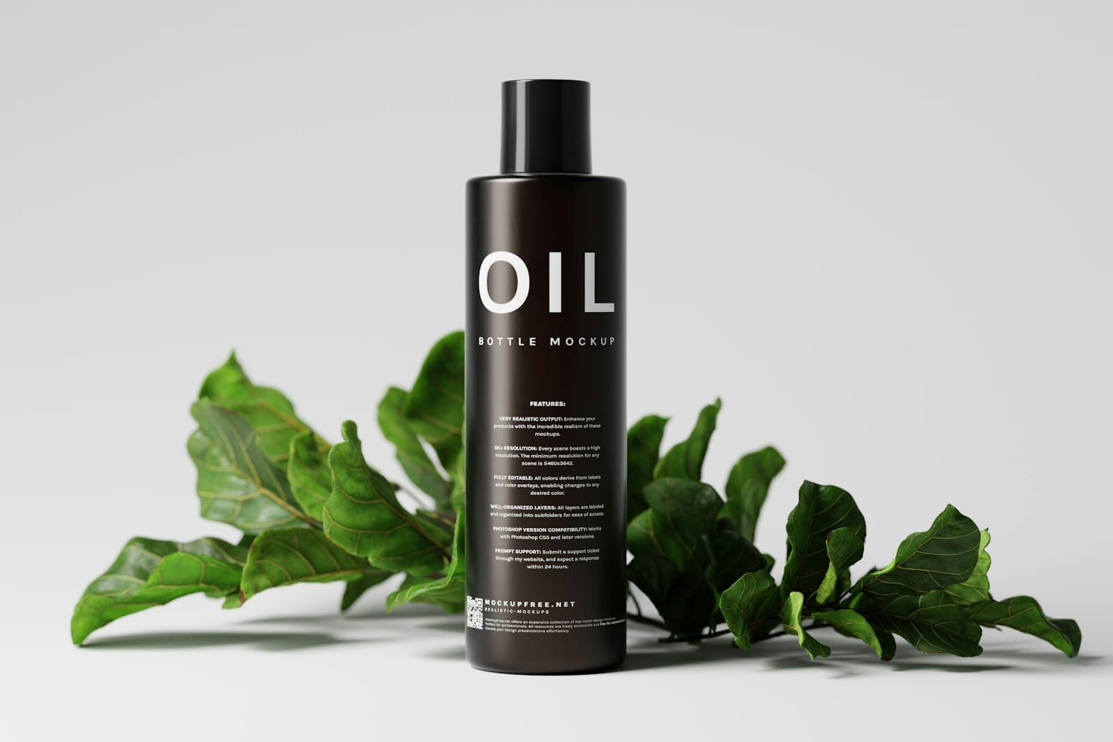 Treatment oil beside a plant